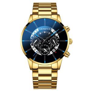 Stainless Steel Geneva Luxury Calendar Watch NWT